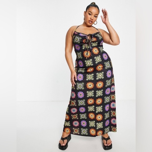 ASOS Curve Dresses & Skirts - ASOS CURVE halter neck vintage granny core printed maxi dress, size 22 (A-3)